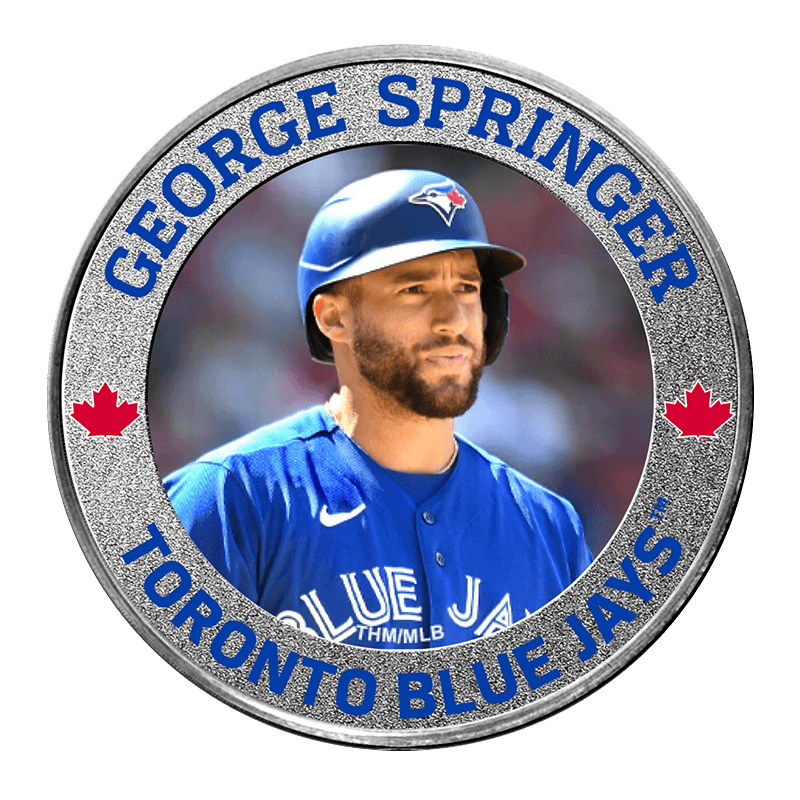 Image for 1 oz Toronto Blue Jays Silver Colorized Round- George Springer from TD Precious Metals